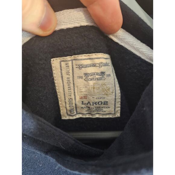 Colours Alexander Julian Hood Sweatshirt Mens L Blue maroon Long Sleeve Pullover - Picture 4 of 7